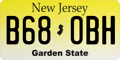 NJ license plate B68OBH