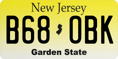 NJ license plate B68OBK