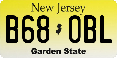 NJ license plate B68OBL