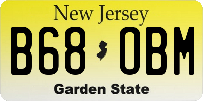 NJ license plate B68OBM