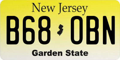NJ license plate B68OBN