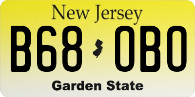 NJ license plate B68OBO