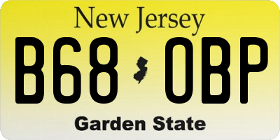 NJ license plate B68OBP