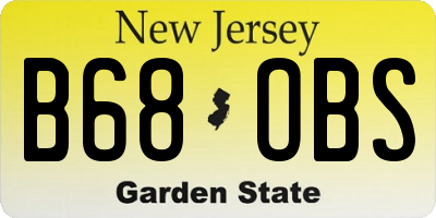NJ license plate B68OBS