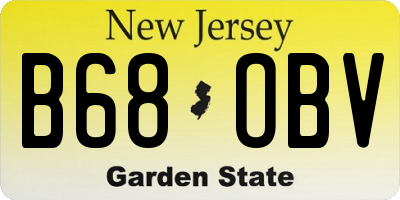 NJ license plate B68OBV