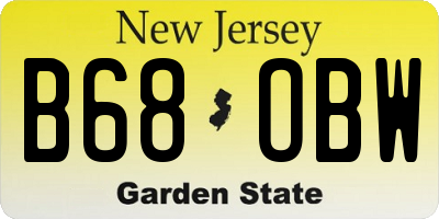 NJ license plate B68OBW