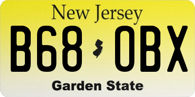 NJ license plate B68OBX