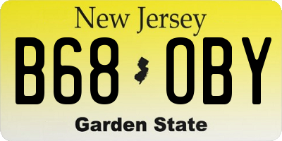 NJ license plate B68OBY
