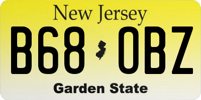 NJ license plate B68OBZ