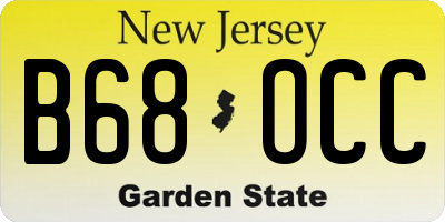 NJ license plate B68OCC