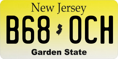 NJ license plate B68OCH