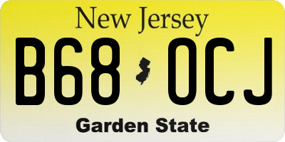 NJ license plate B68OCJ