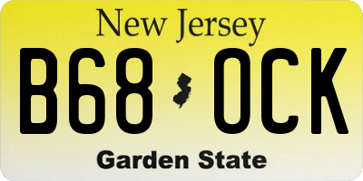 NJ license plate B68OCK