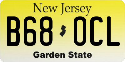 NJ license plate B68OCL
