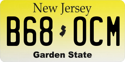 NJ license plate B68OCM