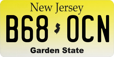 NJ license plate B68OCN
