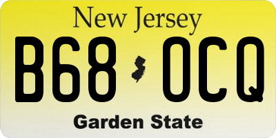 NJ license plate B68OCQ