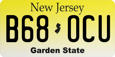 NJ license plate B68OCU