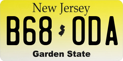 NJ license plate B68ODA