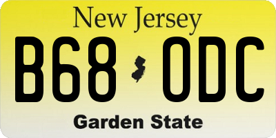 NJ license plate B68ODC