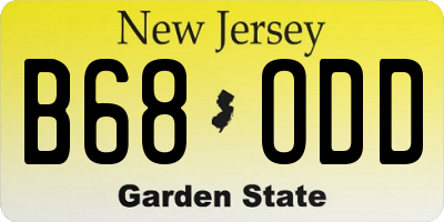 NJ license plate B68ODD