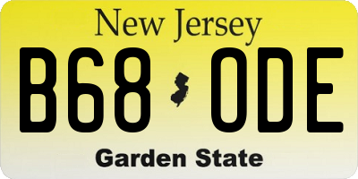 NJ license plate B68ODE