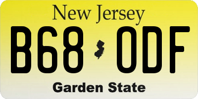 NJ license plate B68ODF