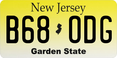 NJ license plate B68ODG