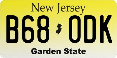 NJ license plate B68ODK