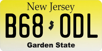 NJ license plate B68ODL