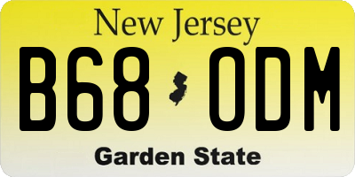 NJ license plate B68ODM