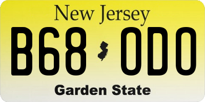 NJ license plate B68ODO