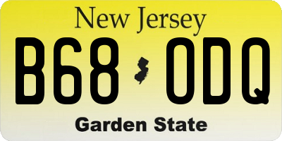 NJ license plate B68ODQ