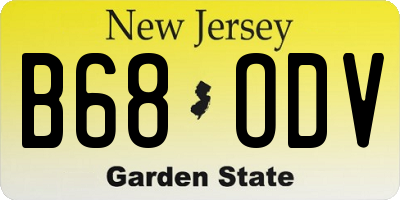 NJ license plate B68ODV