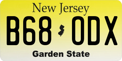 NJ license plate B68ODX