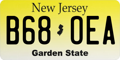 NJ license plate B68OEA