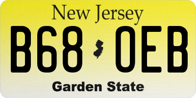 NJ license plate B68OEB