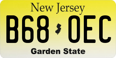 NJ license plate B68OEC