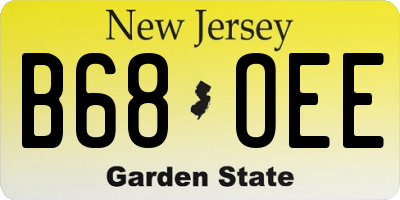NJ license plate B68OEE