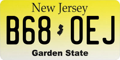 NJ license plate B68OEJ