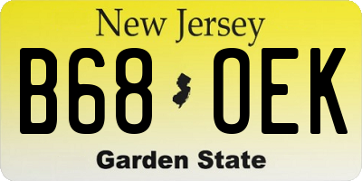 NJ license plate B68OEK