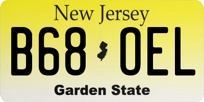 NJ license plate B68OEL