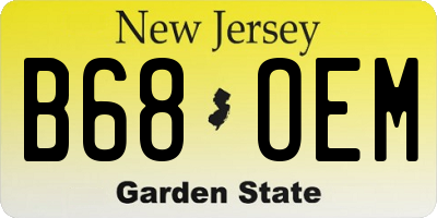 NJ license plate B68OEM