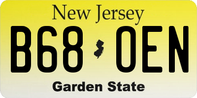 NJ license plate B68OEN