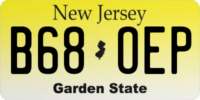 NJ license plate B68OEP