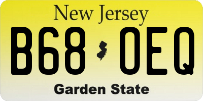 NJ license plate B68OEQ