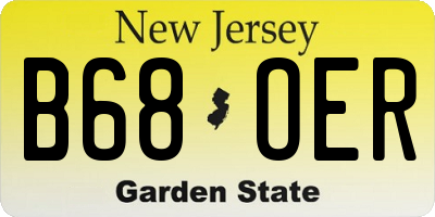 NJ license plate B68OER