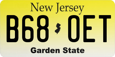 NJ license plate B68OET