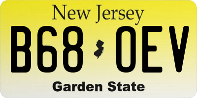 NJ license plate B68OEV