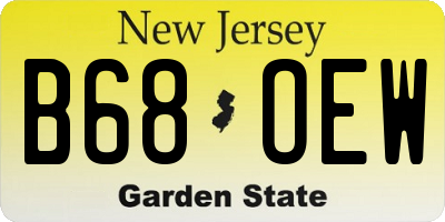 NJ license plate B68OEW